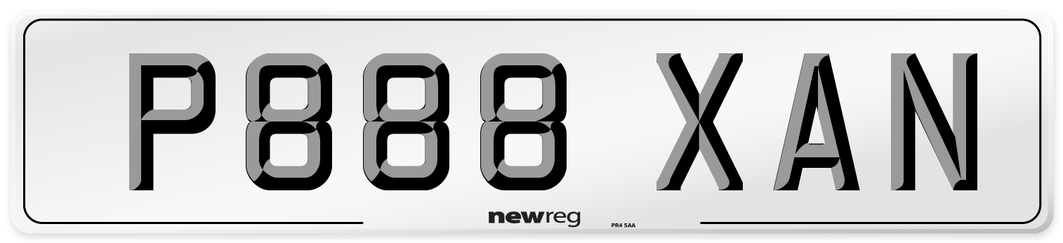 P888 XAN Number Plate from New Reg